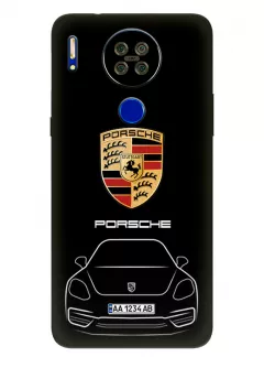 Блеквью А80с чехол силиконовый - Porsche Порше Порш логотип и автомобиль машина 718 Boxster Cayman 911 Panamera Taycan Speedster 918 Spyder Cayman Carrera GT вектор-арт купе седан с номерным знаком
