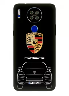 Блеквью А80с чехол силиконовый - Porsche Порше Порш логотип и автомобиль машина Cayenne Macan вектор-арт кроссовер внедорожник с номерным знаком