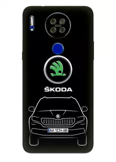 Блеквью А80с чехол силиконовый - Skoda Шкода логотип и автомобиль машина Karoq  Kodiaq Kamiq вектор-арт кроссовер внедорожник с номерным знаком