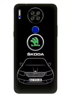 Блеквью А80с чехол силиконовый - Skoda Шкода логотип и автомобиль машина Octavia Rapid Superb Fabia Scala вектор-арт купе седан с номерным знаком