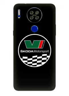 Блеквью А80с чехол силиконовый - Skoda Шкода Motorsport круглый логотип вектор-арт с флагом финиша