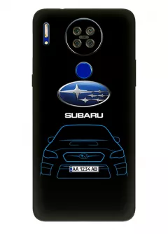 Блеквью А80с чехол из силикона - Subaru Субару логотип и автомобиль машина синяя Impreza WRX вектор-арт купе седан с номерным знаком