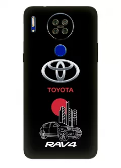 Чехол для Блеквью А80с из силикона - Toyota Тойота логотип и автомобиль машина RAV4 вектор-арт кроссовер внедорожник
