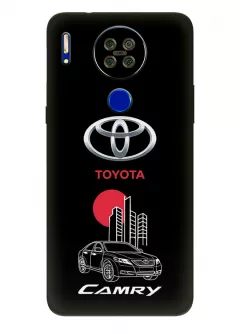 Чехол для Блеквью А80с из силикона - Toyota Тойота логотип и автомобиль машина Camry вектор-арт купе седан