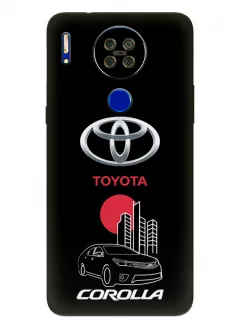 Чехол для Блеквью А80с из силикона - Toyota Тойота логотип и автомобиль машина Corolla вектор-арт купе седан