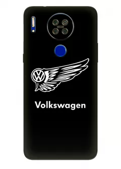 Бампер для Блеквью А80с из силикона - Volkswagen Фольксваген белый логотип крупным планом и название вектор-арт 