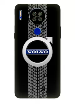 Наладка для Блеквью А80с из силикона - Volvo Вольво классический логотип крупным планом и следы шин колеса