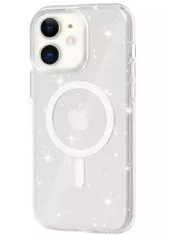Чехол TPU Galaxy Sparkle (MagFit) для Apple iPhone 11 (6.1"), Clear+Glitter