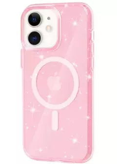 Чехол TPU Galaxy Sparkle (MagFit) для Apple iPhone 11 (6.1"), Pink+Glitter
