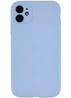 Чехол Silicone Case Full Camera Protective (AA) NO LOGO для Apple iPhone 12 (6.1"), Голубой / Lilac Blue