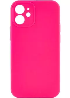 Чехол Silicone Case Full Camera Protective (AA) NO LOGO для Apple iPhone 12 (6.1"), Розовый / Barbie pink