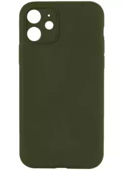 Чехол Silicone Case Full Camera Protective (AA) NO LOGO для Apple iPhone 12 (6.1"), Зеленый / Dark Olive