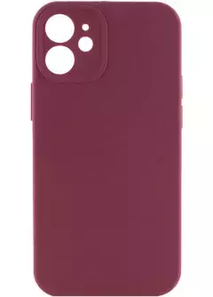 Чехол Silicone Case Full Camera Protective (AA) NO LOGO для Apple iPhone 12 (6.1"), Бордовый / Plum