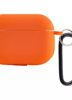 Силиконовый футляр New с карабином для наушников Airpods Pro, Оранжевый / Apricot