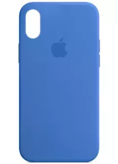 Чехол Silicone Case Full Protective (AA) для Apple iPhone XS || Apple iPhone X, Синий / Capri Blue