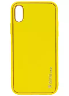 Кожаный чехол Xshield для Apple iPhone XR (6.1"), Желтый / Yellow