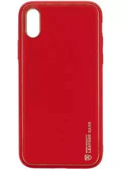 Кожаный чехол Xshield для Apple iPhone XR (6.1"), Красный / Red