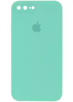 Чехол Silicone Case Square Full Camera Protective (AA) для Apple iPhone 8 plus || Apple iPhone 7 plus, Бирюзовый / Turquoise