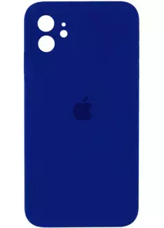 Чехол Silicone Case Square Full Camera Protective (AA) для Apple iPhone 11 (6.1"), Синий / Deep navy