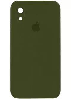 Чехол Silicone Case Square Full Camera Protective (AA) для Apple iPhone XR (6.1"), Зеленый / Dark Olive