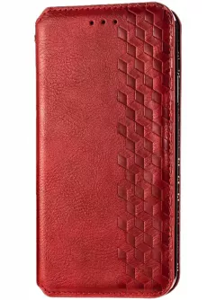 Кожаный чехол книжка GETMAN Cubic (PU) для Xiaomi Redmi 9C, Красный