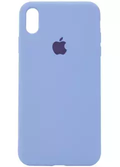 Чехол Silicone Case Full Protective (AA) для Apple iPhone X || Apple iPhone XS, Голубой / Lilac Blue
