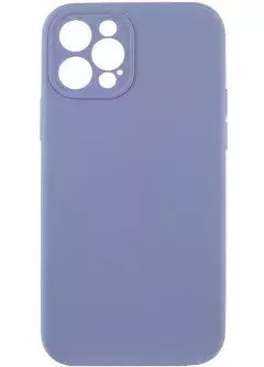 Чехол Silicone Case Full Camera Protective (AA) NO LOGO для Apple iPhone 12 Pro (6.1"), Серый / Lavender Gray
