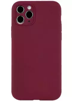 Чехол Silicone Case Full Camera Protective (AA) NO LOGO для Apple iPhone 12 Pro Max (6.7"), Бордовый / Plum