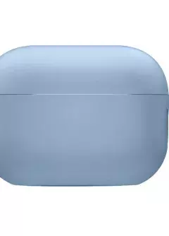 Силиконовый футляр с микрофиброй для наушников Airpods Pro, Голубой / Lilac Blue