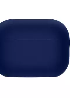 Силиконовый футляр с микрофиброй для наушников Airpods Pro, Темно-синий / Midnight blue