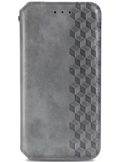 Кожаный чехол книжка GETMAN Cubic (PU) для TECNO Spark 6 Go, Серый