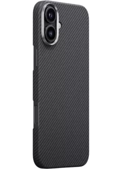 Чехол PC Carbon Protection Slim with MagSafe для Apple iPhone 16 (6.1"), Black