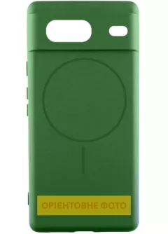 Чехол Silicone Cover Lakshmi Full Camera (AA) with MagFit для Google Pixel 9a, Зеленый / Dark green