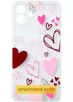 Чехол TPU Clear Joy для Samsung Galaxy A57 5G, Hearts