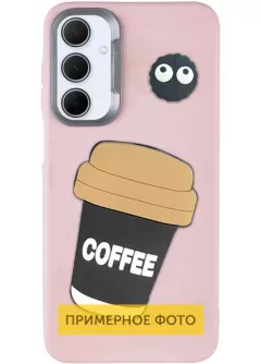 Чехол TPU Leather Toys для Xiaomi Poco C65 || Xiaomi Redmi 13C, Coffee / Pink