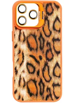 Чехол TPU+PC Wild Leopard with MagSafe and Lens для Apple iPhone 16 Pro Max (6.9"), Orange
