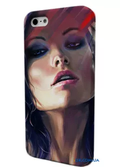 Стильный чехол с авторским рисунком "Прекрасная девушка" для iPhone 4/4S/5/5S