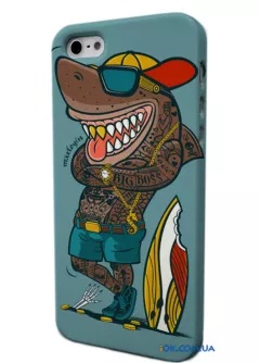 Чехол с принтом "Акула-скейтбордист" для iPhone 4/4S/5/5S  