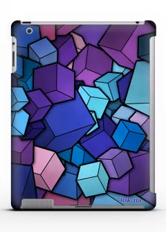 Стильный 3D кейс с оригинальным рисунком для iPad 2/3/4 - Cube