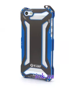 Железный чехол-бампер на iPhone 5/5S - R-just, синий