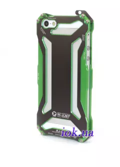 Железный чехол-бампер на iPhone 5/5S - R-just, зеленый