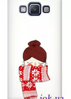 Чехол для Galaxy A5 - Девушка в шарфе
