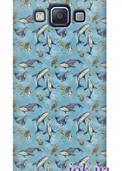 Чехол для Galaxy A7 - Синие дельфины