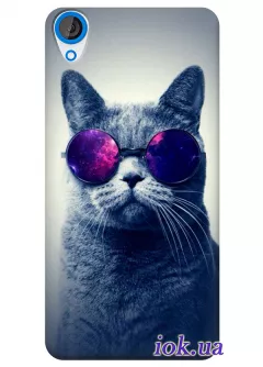 Купить силиконовый чехол для HTC Desire 820 с котом в очках
