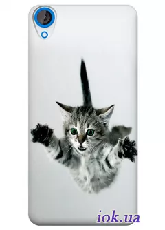 Серый чехол для HTC Desire 820 с котом