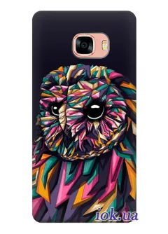 Чехол для Galaxy C5 - Разноцветная сова