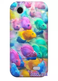 Чехол для Lenovo A308t - Разноцветные рыбки
