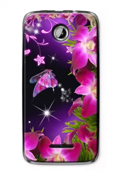 Купить чехол для Lenovo A390 с бабочкой и цветами - Butterfly and flowers