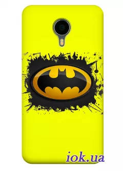 Желтый чехол с Бэтменом для Meizu MX4