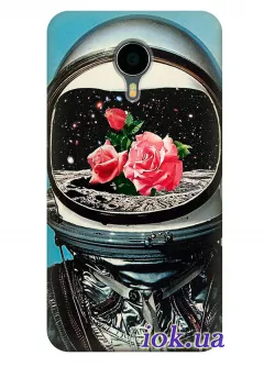 Чехол с розой и космонавтом для Meizu Pro 5